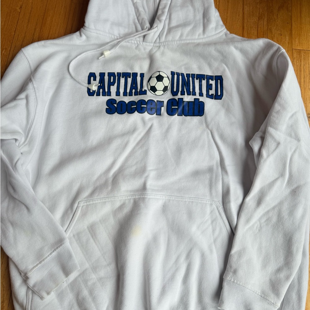 White Soccer Hoodie